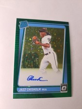2021 Donruss Optic Jazz Chisholm Prizm ON CARD REF GREEN STA AUTO RC  /75