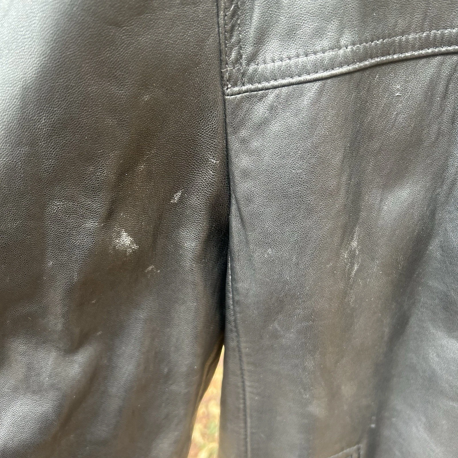 Vintage Roundtree & Yorke Jacket XXL Lambskin Leather Mens Black Full Zip - product detail image 2