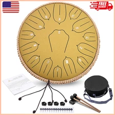 Steel Tongue Drum 15 Notes 14 Inch D-Key Panda Balmy Drum Percussion Instrument