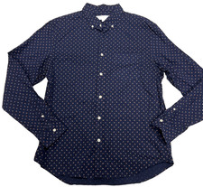 Old Navy Men's Everyday Shirt Large Blue Slim Fit Built In Flex Button Up Long S