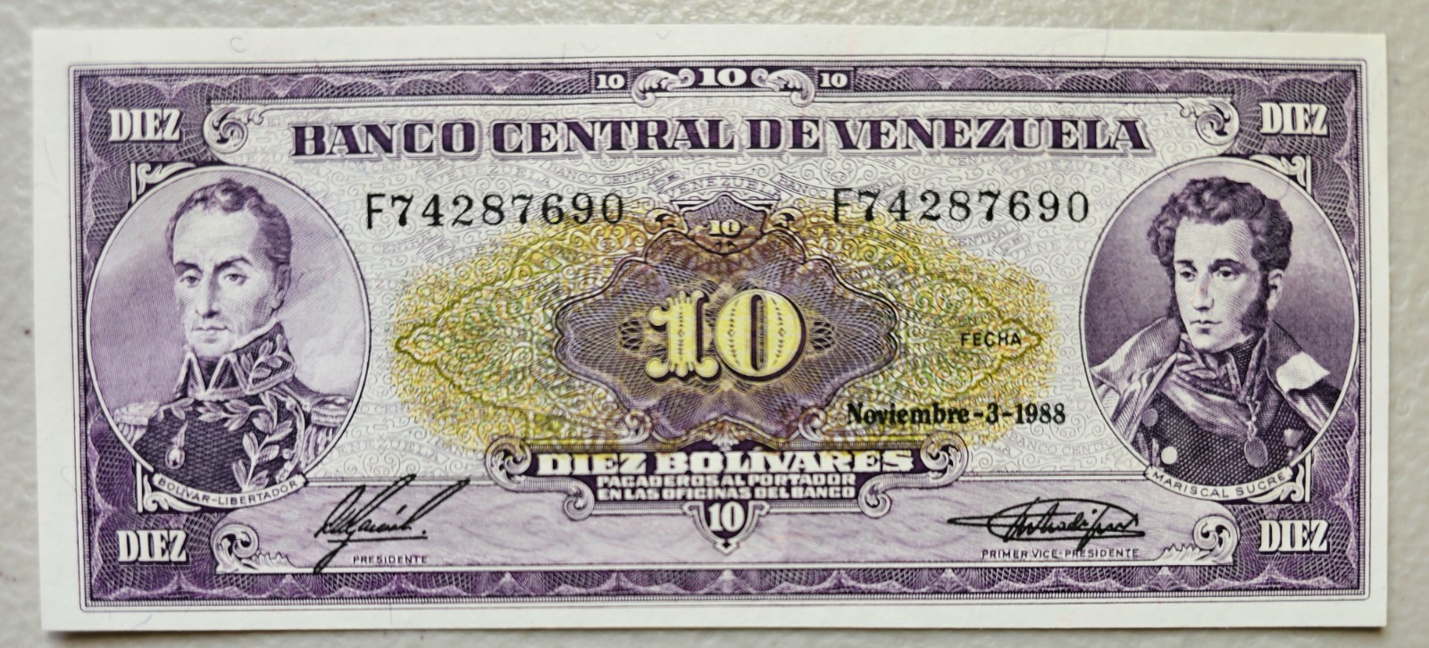 Venezuela 10 Bolivares 1988 Unc