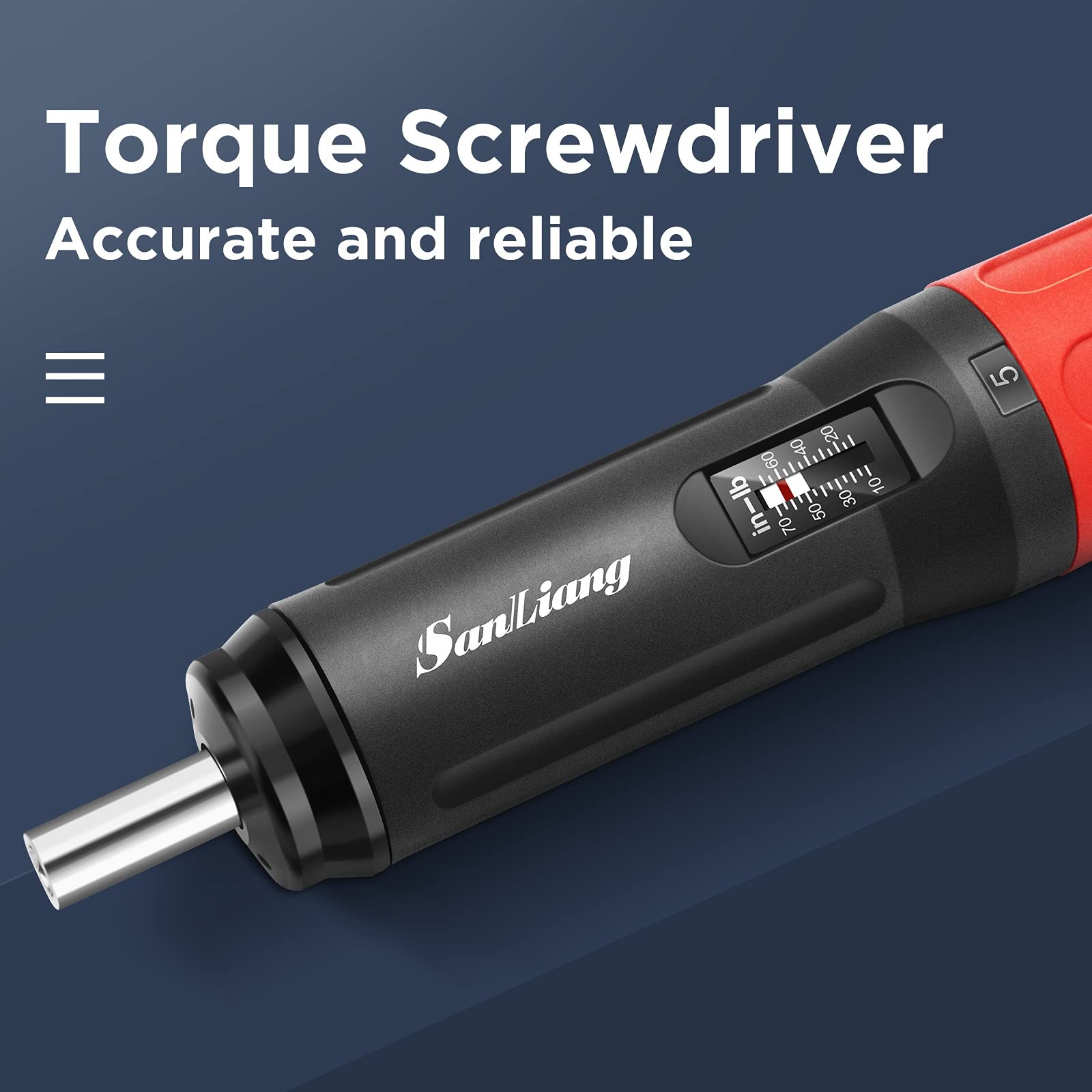 Sanliang Torque Screwdriver Wrench Driver Bits Set 10-70 Inch Pounds L