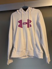 Under Armour Cold Gear Women's Cream /Fuchsia Hoodie Sweatshirt Storm Size L