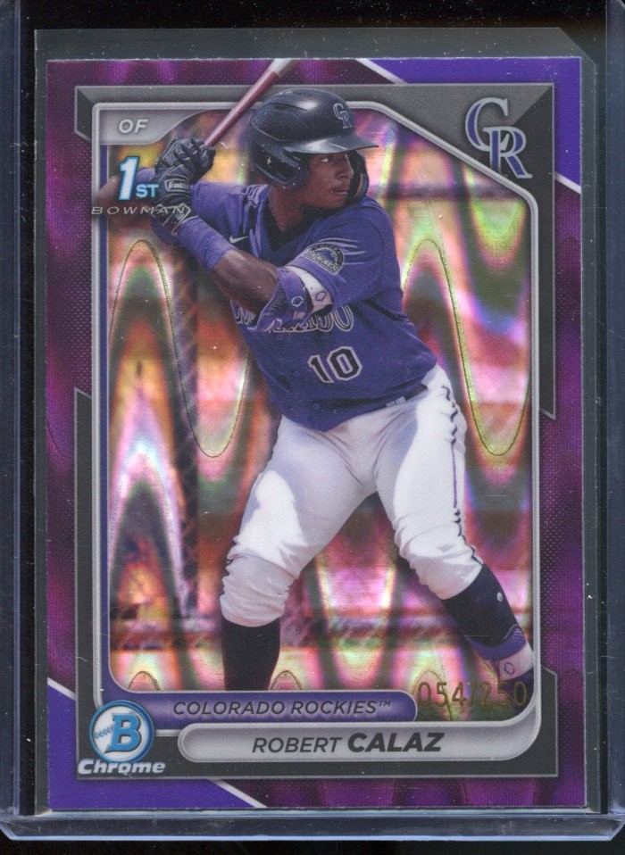 2024 Bowman #BCP-131 Robert Calaz Chrome Prospects Purple RayWave /250