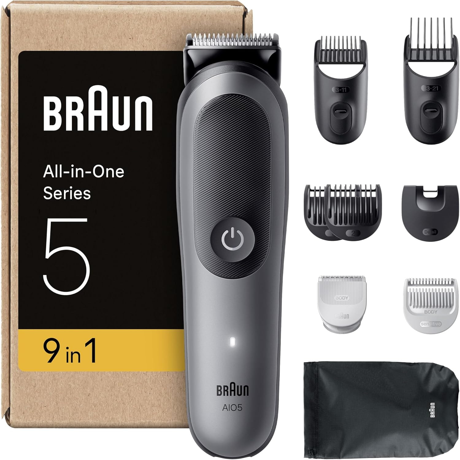 Braun Series 5 All-in-One: Rifinitore 9-in-1 per Barba e Corpo Uomo