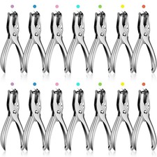 24 PCS 1 Hole Punch 1/4 Inch Single Hole Puncher Metal 5 Sheet Silver