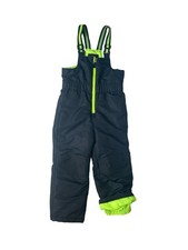 Swiss Tech Ski Snow Bibs Pants Kids Pants Size XS 4-5 Black Neon Green