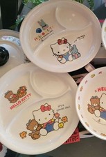 Sanrio Hello Kitty Dinnerware Set Vintage 1987 1988 Showa Two Plates 22cm