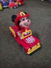 Vintage Mickey Mouse Fire Truck Disney Die Cast Metal PD-2 MADE IN JAPAN