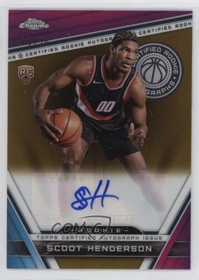 2023-24 Chrome Certified Rookie Gold Refractor /50 Scoot Henderson Auto RC 0d0q
