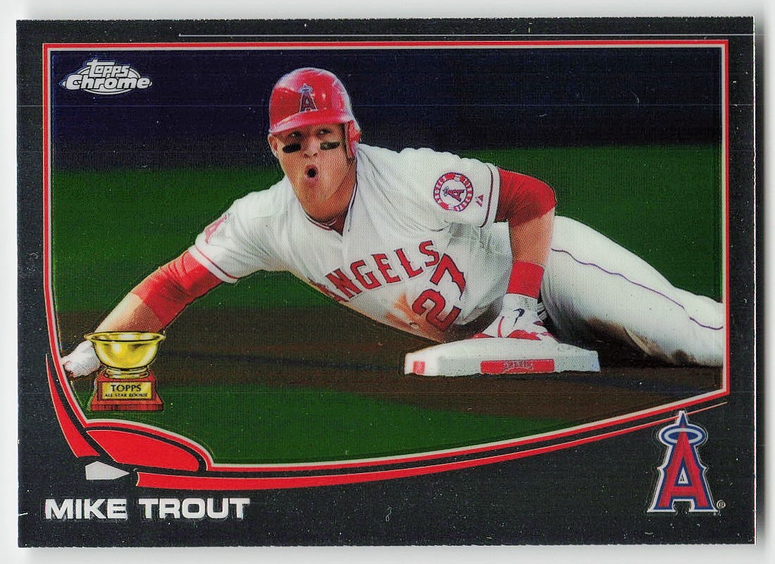 2013 Topps Chrome #1 Mike Trout : Sliding BASEBALL Los Angeles Angels
