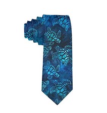 Men's Fashion tie Watercolor Blue Sea Turtle Necktie One Size Neck Tie