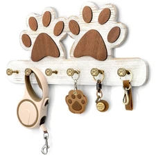 MTERSN Farmhouse Key Holder for Wall - Decorative Dog Leash Hanger and Coat R...