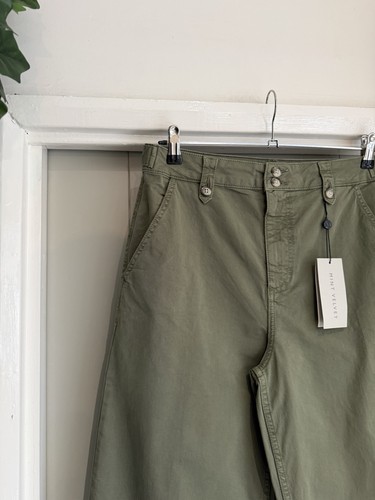 Mint Velvet Green/Khaki Cotton Tapered Barrel Chino Trousers UK 12 - Picture 4 of 10