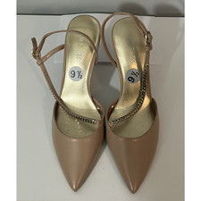 NWOB Nine West Gisha Women's Chain Link High Heel Dress Pumps Nude Pink Size 9.5