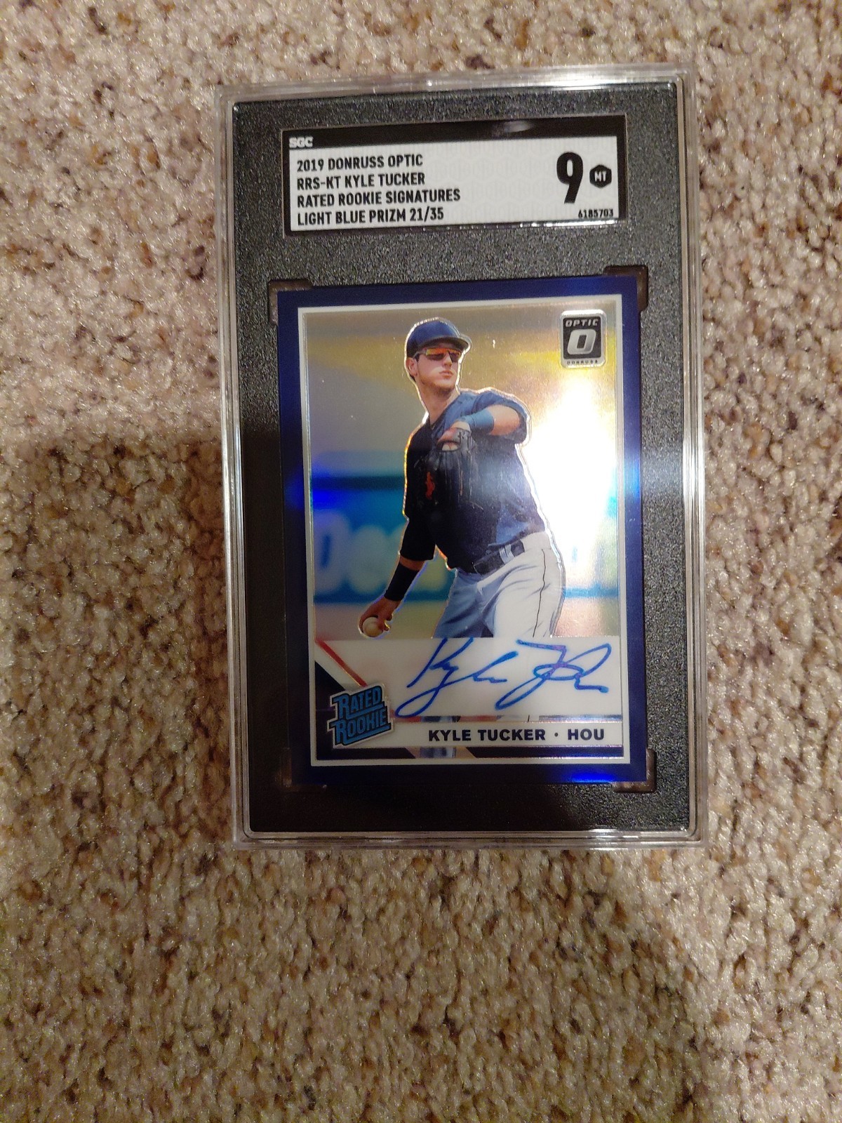 2019 Donruss Optic Rated Rookie Signatures Kyle Tucker Light Blue Prizm #/35