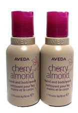 2 X Aveda Cherry Almond Hand and Body Wash 1.7oz/50ml each NEW