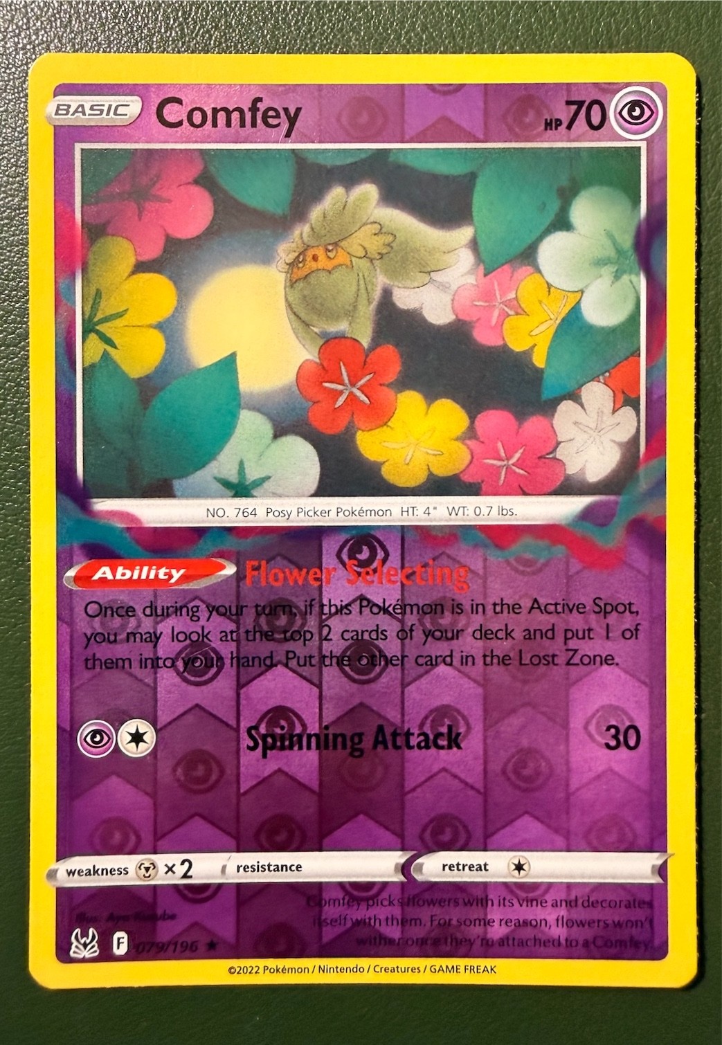Pokemon TCG Comfey 79/196 Lost Origin SWSH11 Reverse Holo NM