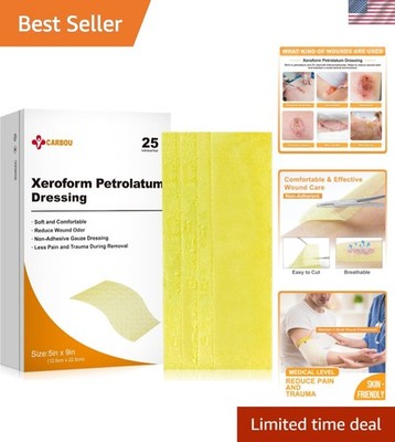 Medical Xeroform Petrolatum Dressing 5''x9'', 25 Individual Pack, Non-Adherent ...