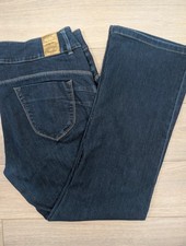 Jeans salsa blu scuro doppio bottone svasato. Donna 40W 22L. DN1600