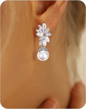 Clip on Earrings for Women Cubic Zirconia Long Tassel Dangle Drop Earrings...