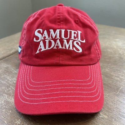 Samuel Adams Dad Hat OSFM Boston Brewery Cap Red Cotton Brewing Strapback VGC