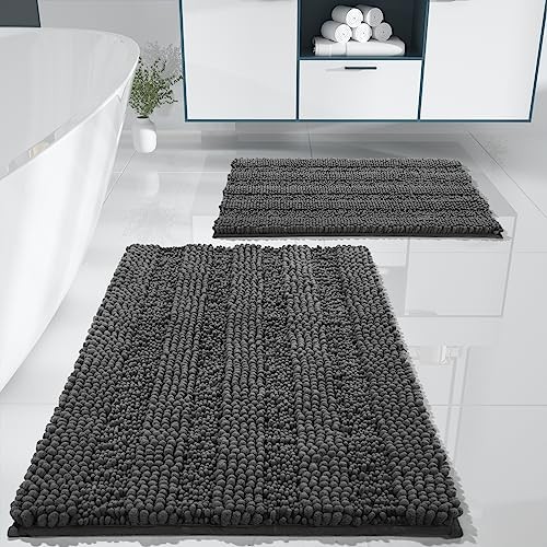 Washable Bathroom Rugs Sets 2 piece, Non Slip Quick Dry Absorbent Bath Mat - Bild 1 von 6