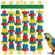 Parrot Toy Bird Toys Natural Wood Bird Chewing Toys for Large Bird Macaws, Af...