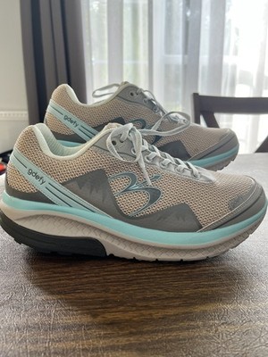 Gravity Defyer GDefy Mighty Walk Women's 10.5 Gray Aqua Orthotic Shoes NWOB