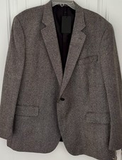 Stafford Tailored Culture Gray Woven 50 R Wool Sportcoat NWT F742