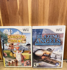 Nintendo Wii Game Lot: Chicken Shoot + Blazing Angels WWII • Tested & Complete