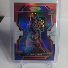 2022 Prizm WWE #102 Sasha Banks Red, White and Blue Prizm