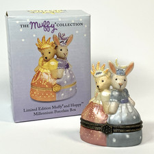 Muffy Vanderbear Muffy  Hoppy Millennium Porcelain Box Set 2000  NEW /w Box 4"