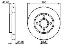 2x BOSCH Bremsscheiben Vorne für FORD Escort VI Cabrio (ALL) 260mm