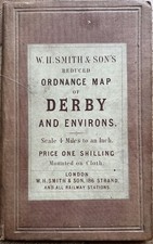  W. H Smith Reduced Ordnance Map of Derby and Environs. 1880-90s