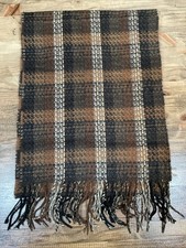 D&Y Suave Que Cachemira Marrón Cuadros Flecos Bufanda Acrílico Invierno Envoltura Accesorio