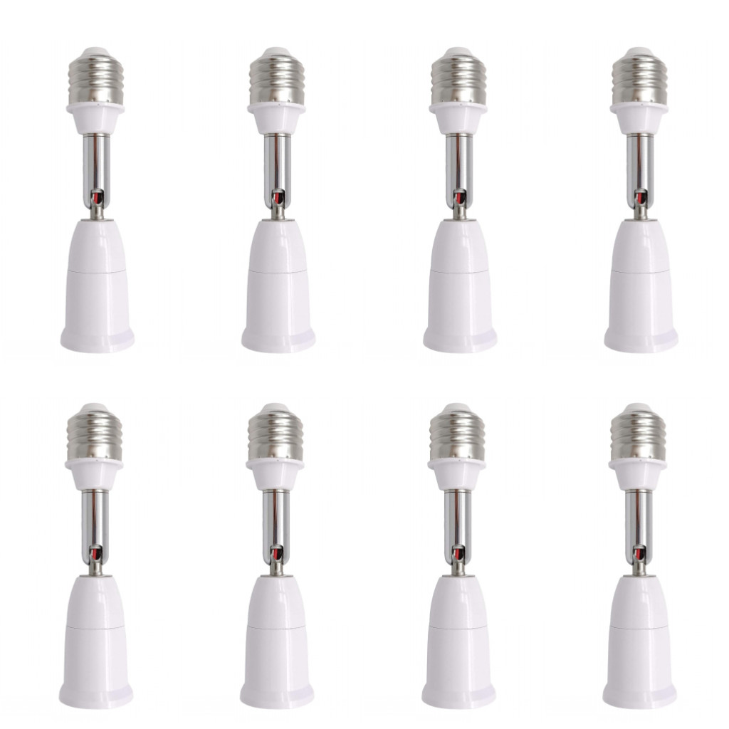 8 Pack E26/E27 Light Socket Extender 4.5" Extension Adjustable Light Bulb Socket
