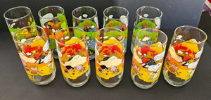 McDonald's Peanuts Camp Snoopy Collection ~ Mixed Lot 10 Vintage Glasses 1980s