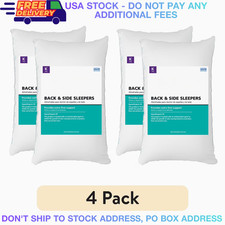 4 Pack Extra Firm Pillow Set King Standard Queen Size Bed Sleeping Side Sleeper