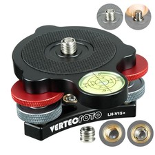 VERTECFOTO  Upgraded   Tripod Leveling Base :Support 1/4" and 3/8" red, grey