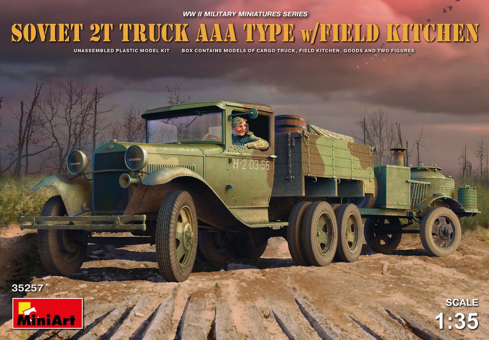 Camion militaire soviétique type AAA avec cuisine mobile fonctionnelle échelle 1/35