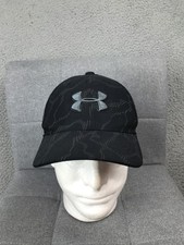 Under Armour Hat Cap Fitted Youth Medium Black Gray Athletic Logo Classic Fit
