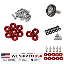 10PCS M6 Aluminum Concave Fender Washer Bolts Kit for Car Engine Bay Styling