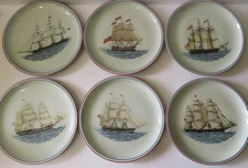 6 VA Mottahedeh    Our Maritime Heritage 10.5" Plates - 6 Different Ships - Mint