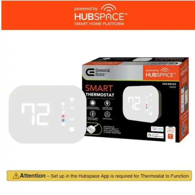 Commercial Electric Wi-Fi Enabled Smart Programmable Thermostat Hubspace