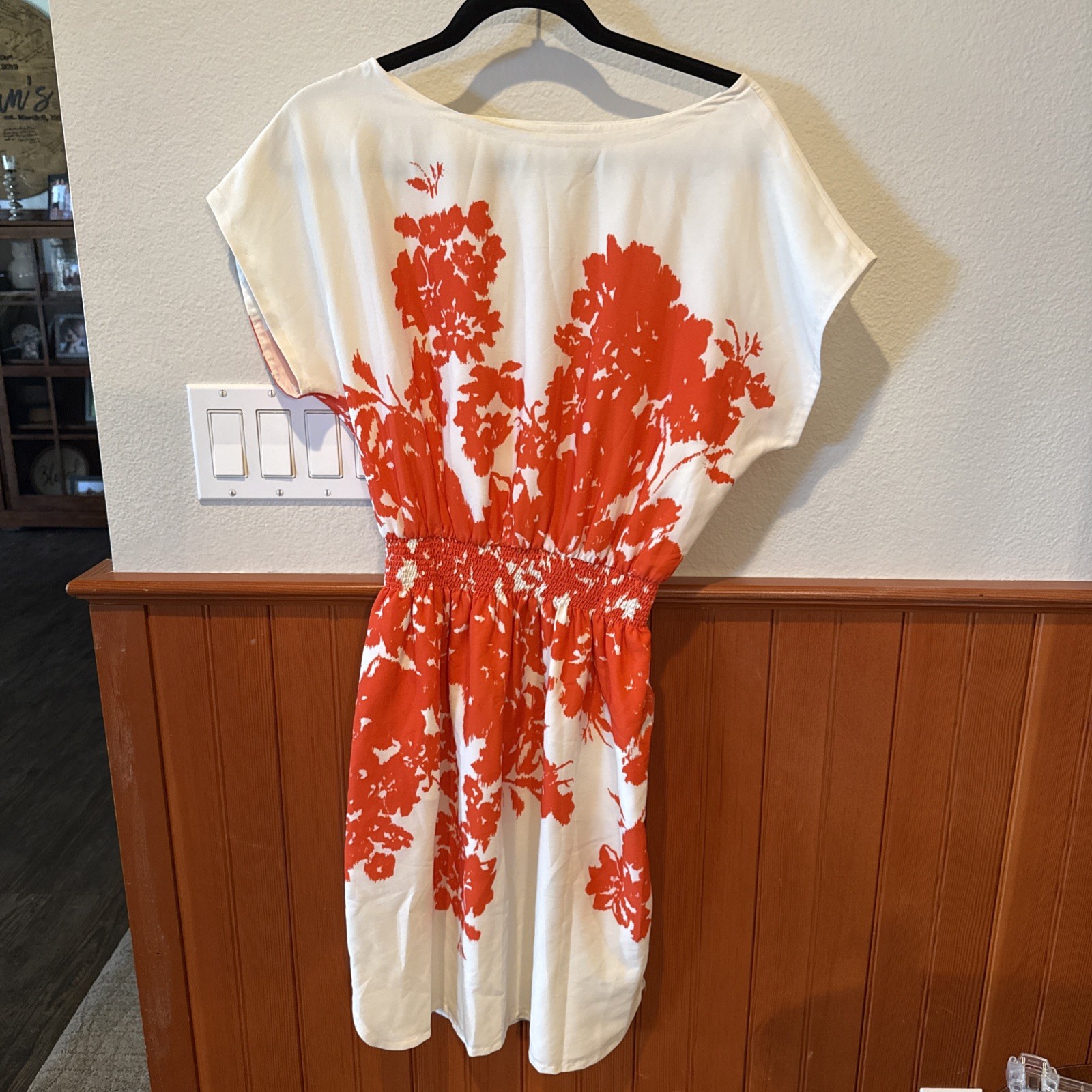 Eliza J Women's Cream And Orange Size 6 Dress