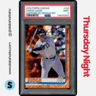 2019 TOPPS CHROME SAPPHIRE #150 AARON JUDGE ORANGE REFRACTOR /25 PSA 9