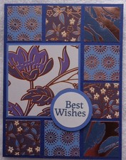 Stampin Up Card Kit BEST WISHES Gorgeous Blue  Metallic Copper Floral Squares