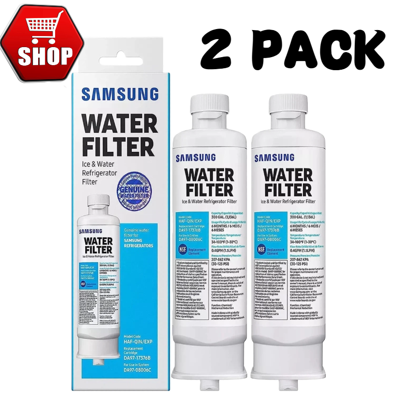 2 PACK Genuine Samsung DA97-17376B HAF-QIN/EXP REFRIGERATOR Water Filter US