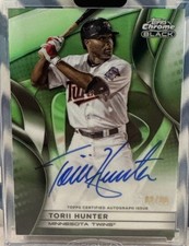 2025 Topps Chrome Black Torii Hunter AUTO - GREEN #99 - Twins